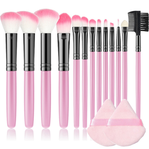 13 Pcs Pink Makeup Brushes Set